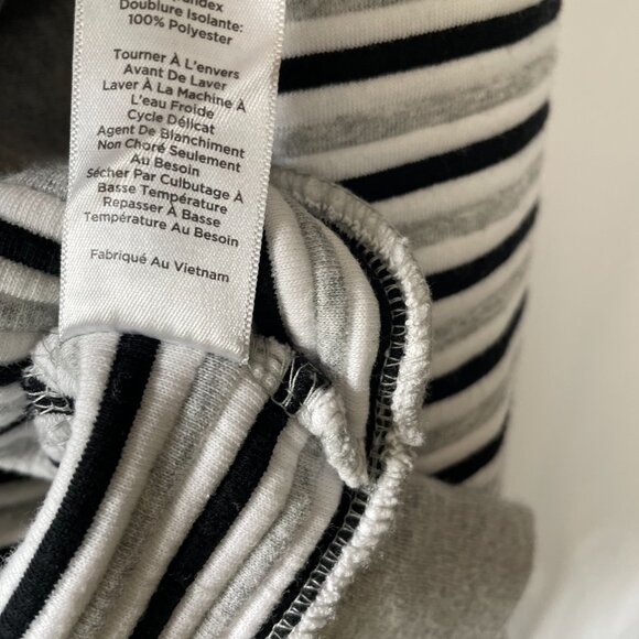 T By Talbots Womens White Black Turtleneck Striped Pullover Top Size X-Large - Picture 4 of 9